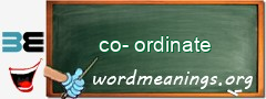 WordMeaning blackboard for co-ordinate